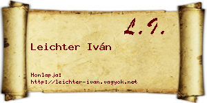 Leichter Iván névjegykártya