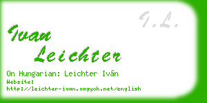 ivan leichter business card
